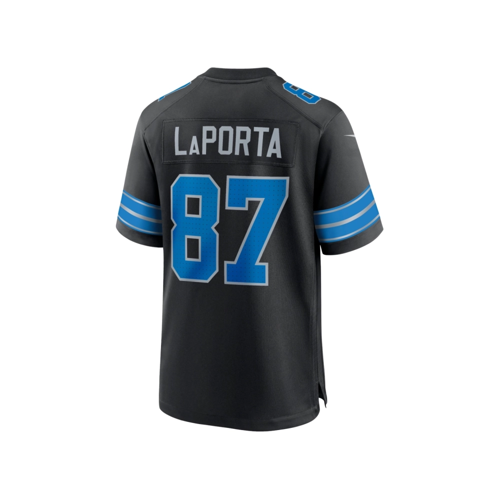 Mens Detroit Lions Sam LaPorta Black 2nd Alternate Game Jersey