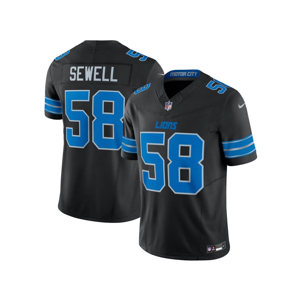 Mens Detroit Lions Penei Sewell Black Vapor F.U.S.E. Alternate Limited Jersey