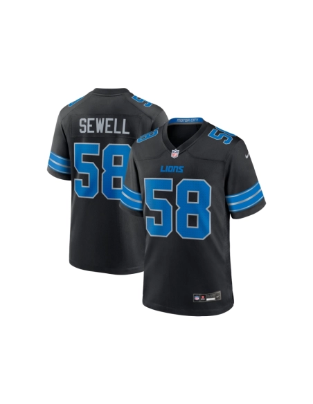 Mens Detroit Lions Penei Sewell Black 2nd Alternate Game Jersey