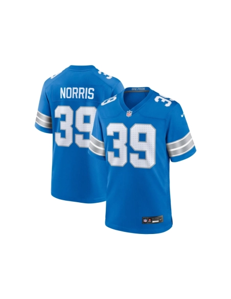 Mens Detroit Lions Morice Norris Blue Game Jersey
