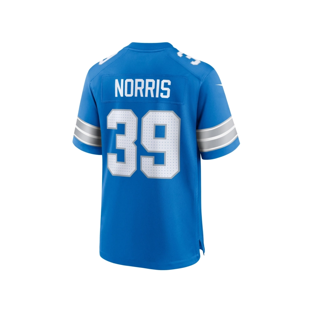 Mens Detroit Lions Morice Norris Blue Game Jersey