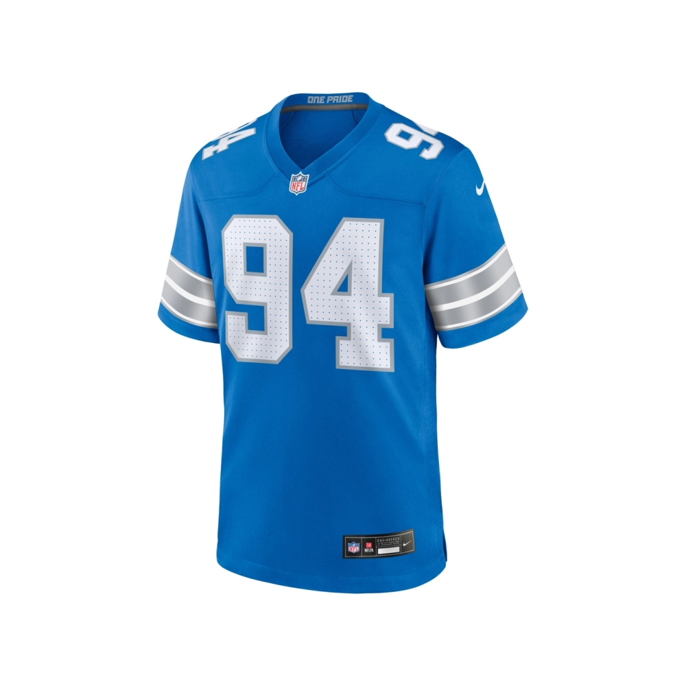 Mens Detroit Lions Mekhi Wingo Blue Team Game Jersey