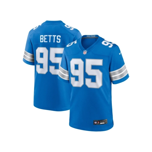 Mens Detroit Lions Mathieu Betts Blue Game Jersey