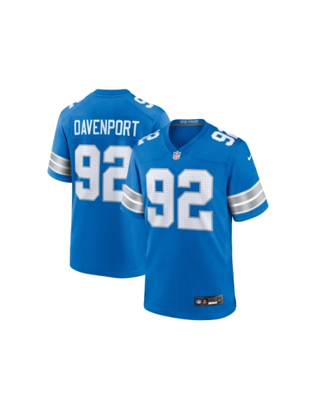 Mens Detroit Lions Marcus Davenport Blue Team Game Jersey