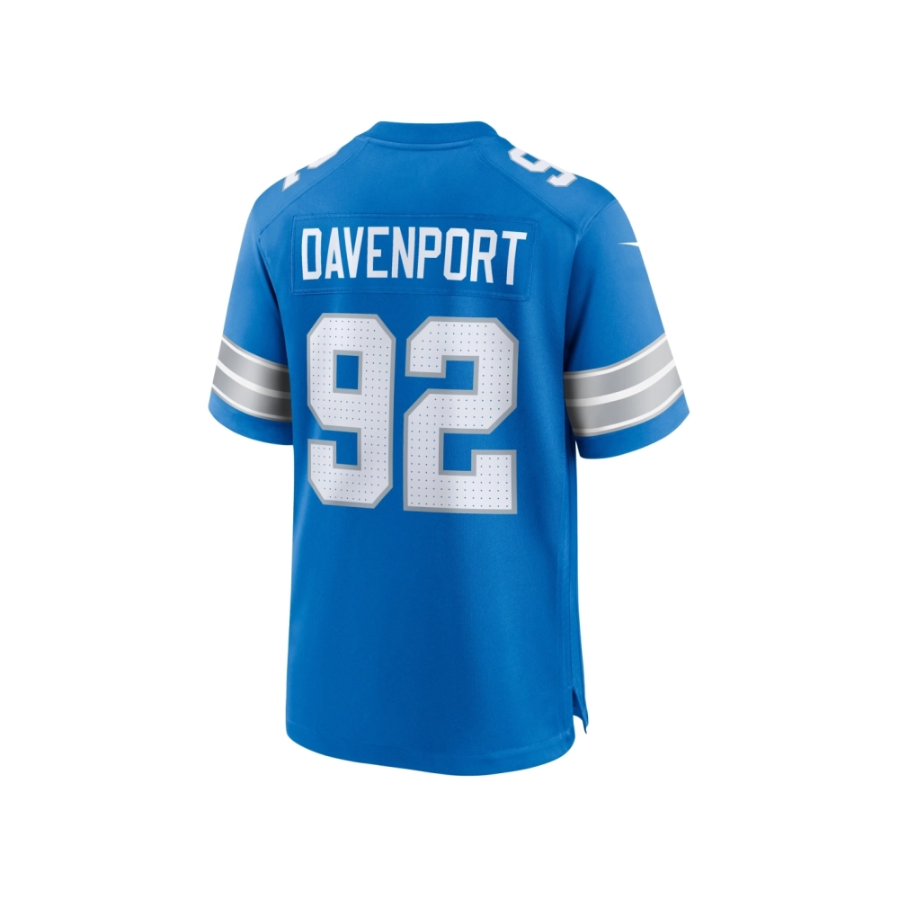 Mens Detroit Lions Marcus Davenport Blue Team Game Jersey