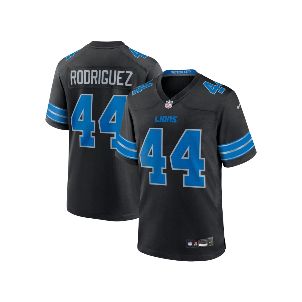Mens Detroit Lions Malcolm Rodriguez Black 2nd Alternate Game Jersey