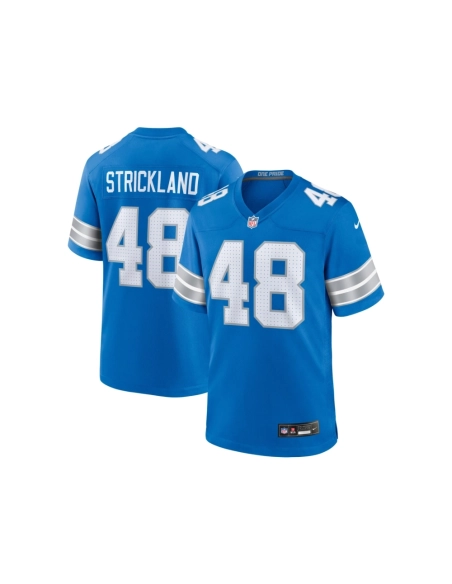 Mens Detroit Lions Loren Strickland Blue Game Jersey