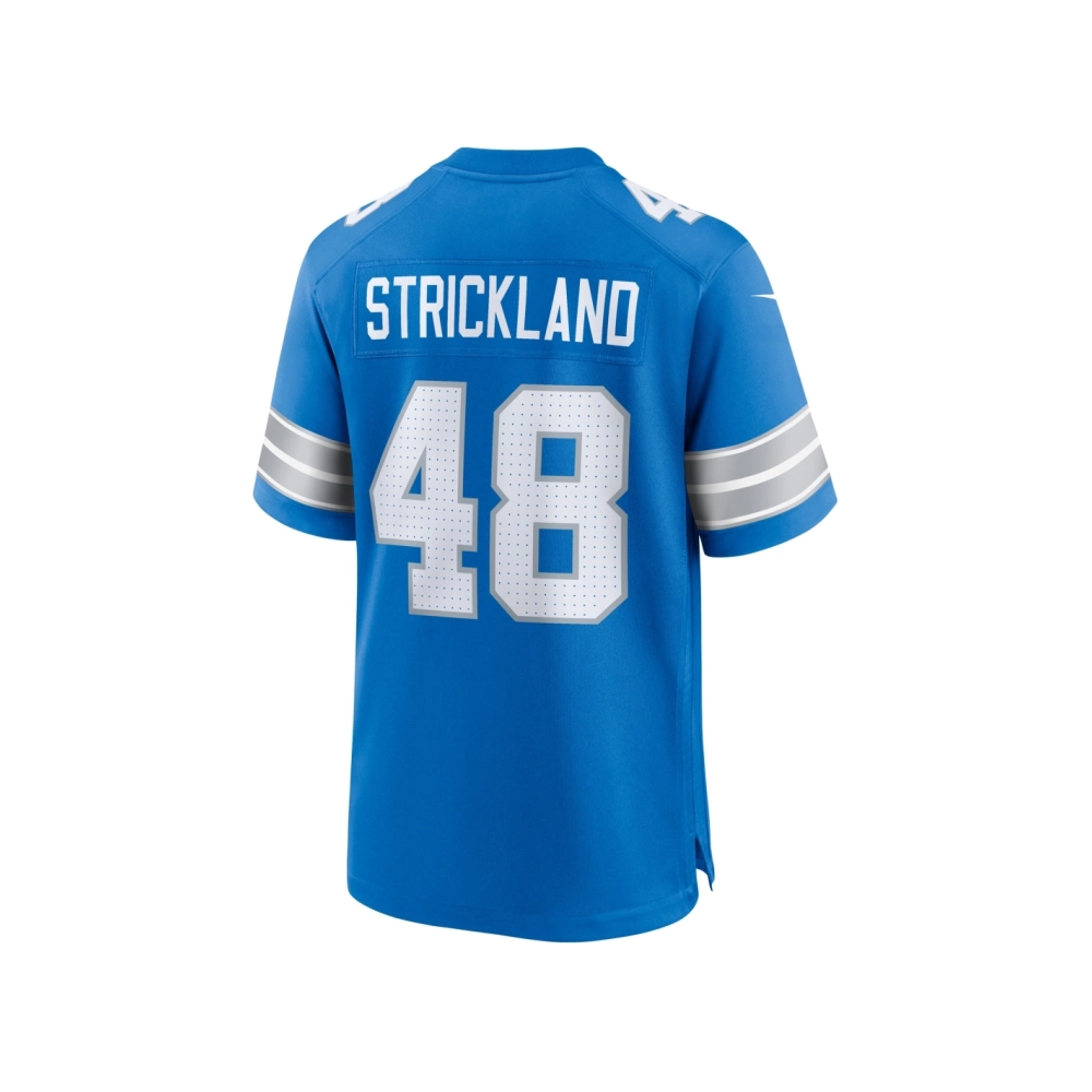 Mens Detroit Lions Loren Strickland Blue Game Jersey