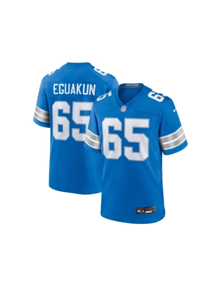 Mens Detroit Lions Kingsley Eguakun Blue Game Jersey