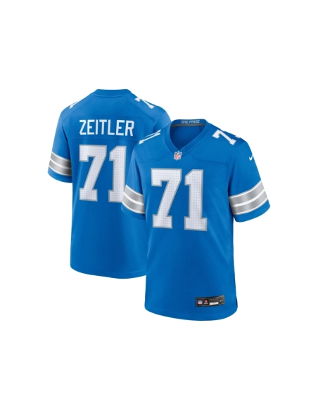 Mens Detroit Lions Kevin Zeitler Blue Game Jersey