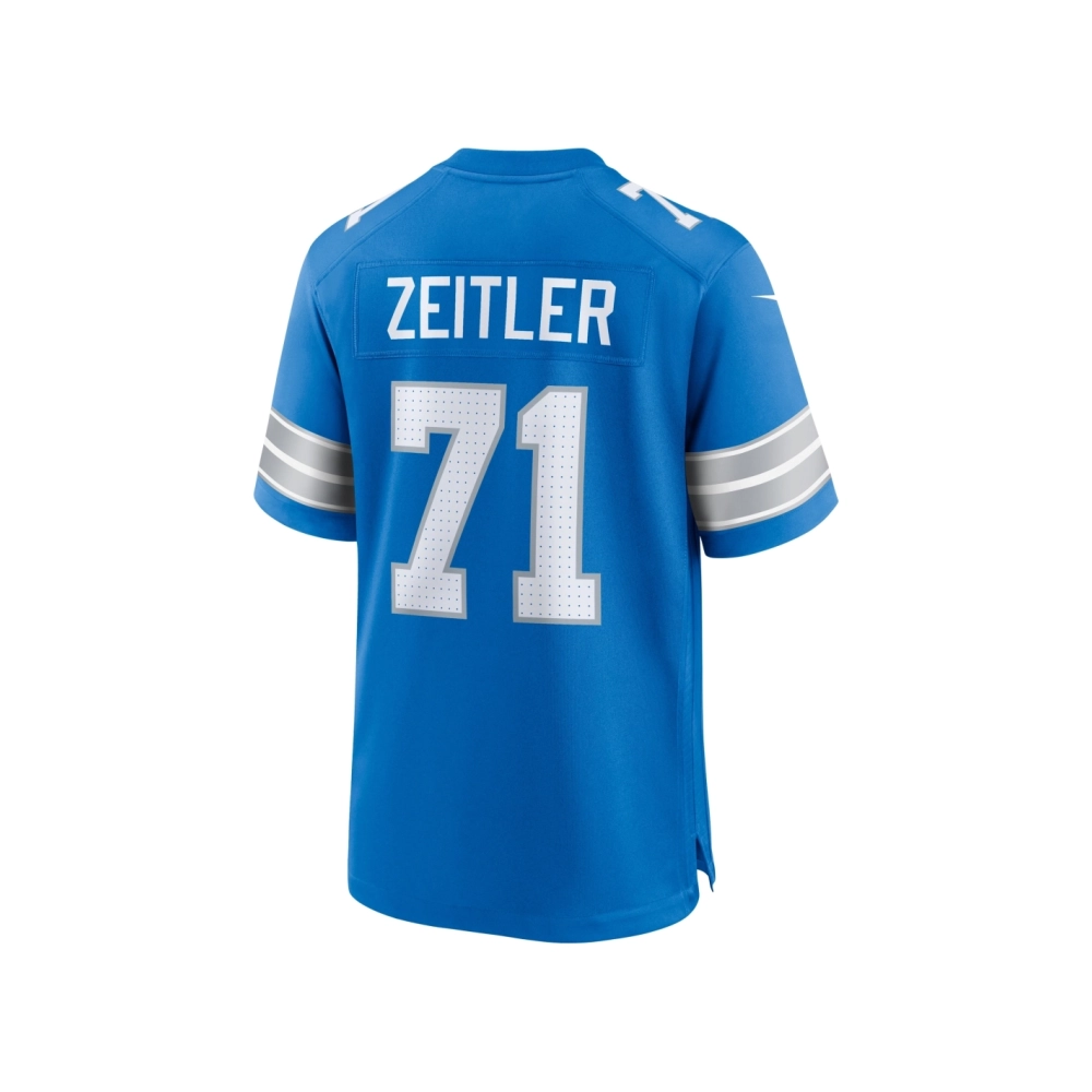 Mens Detroit Lions Kevin Zeitler Blue Game Jersey