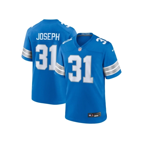 Mens Detroit Lions Kerby Joseph Blue Team Game Jersey