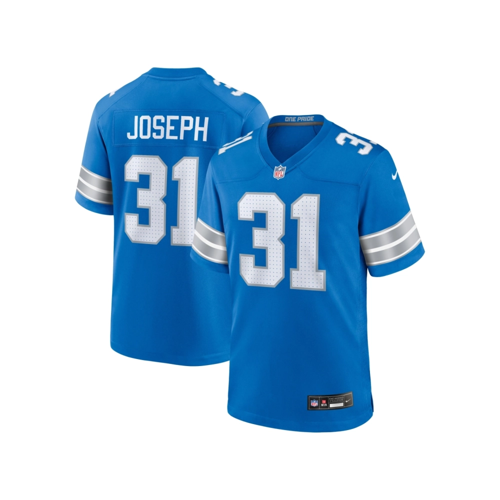 Mens Detroit Lions Kerby Joseph Blue Team Game Jersey