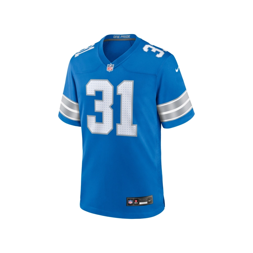 Mens Detroit Lions Kerby Joseph Blue Team Game Jersey