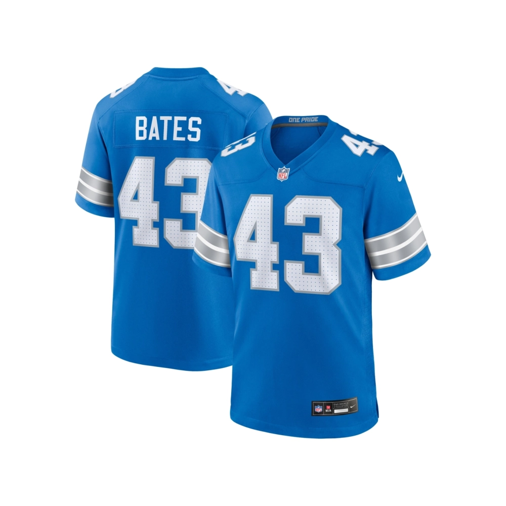 Mens Detroit Lions Jake Bates Blue Team Game Jersey