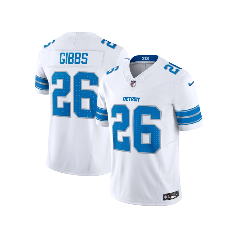 Mens Detroit Lions Jahmyr Gibbs White Vapor F.U.S.E. Limited Jersey