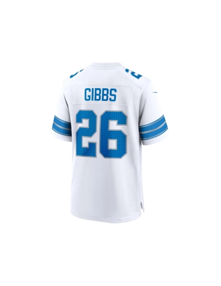 Mens Detroit Lions Jahmyr Gibbs White Game Jersey