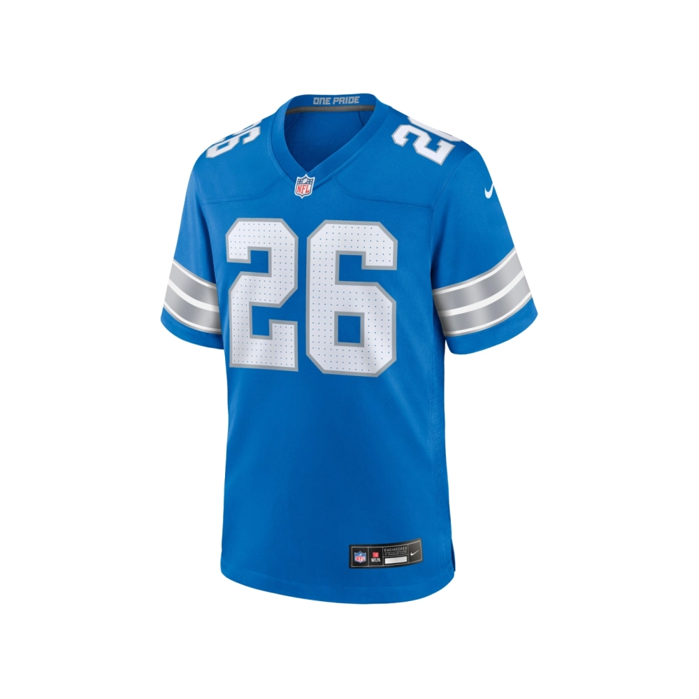 Mens Detroit Lions Jahmyr Gibbs Blue Game Jersey