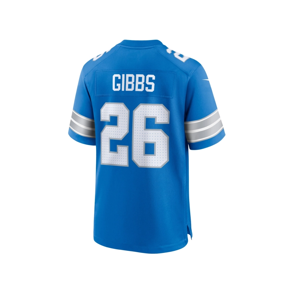 Mens Detroit Lions Jahmyr Gibbs Blue Game Jersey