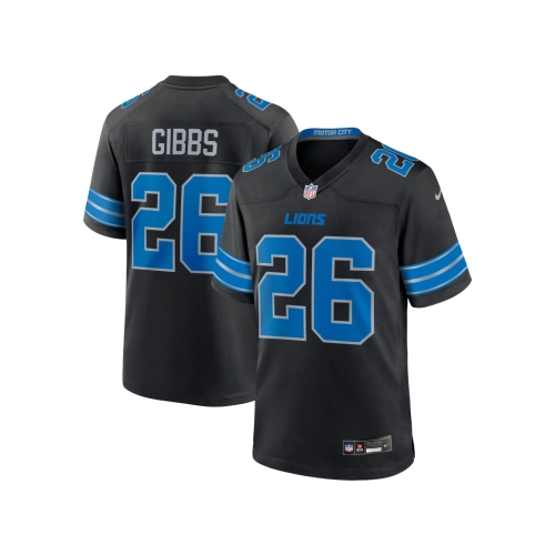 Mens Detroit Lions Jahmyr Gibbs Black 2nd Alternate Game Jersey