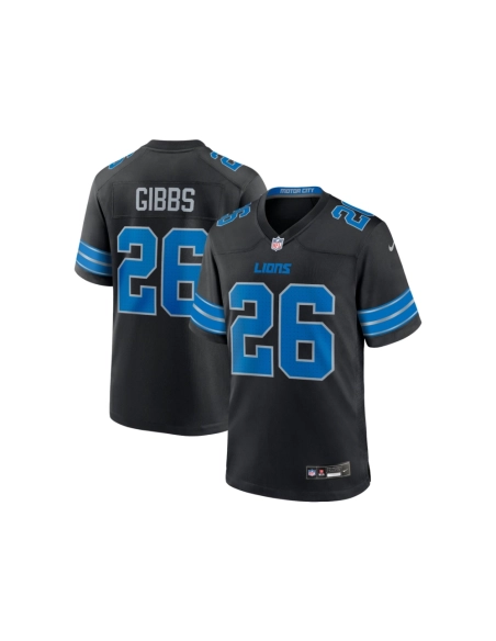 Mens Detroit Lions Jahmyr Gibbs Black 2nd Alternate Game Jersey