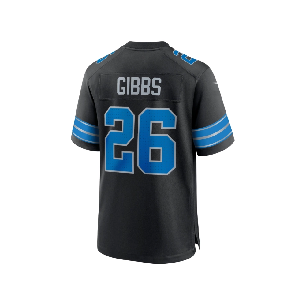 Mens Detroit Lions Jahmyr Gibbs Black 2nd Alternate Game Jersey