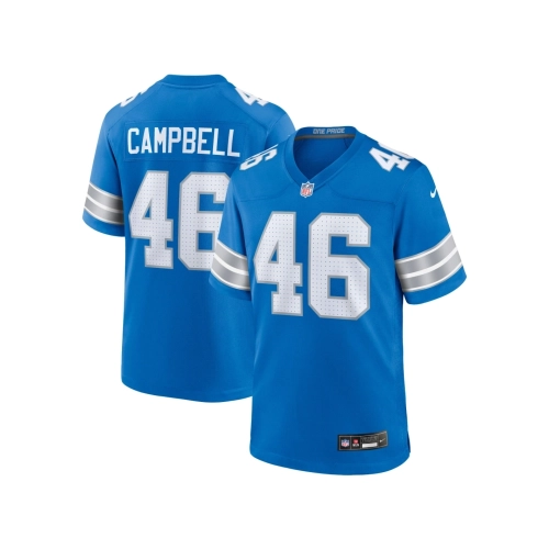 Mens Detroit Lions Jack Campbell Blue Game Jersey