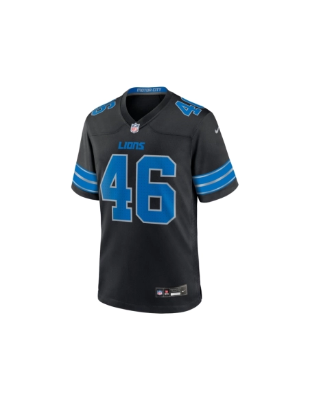 Mens Detroit Lions Jack Campbell Black 2nd Alternate Game Jersey