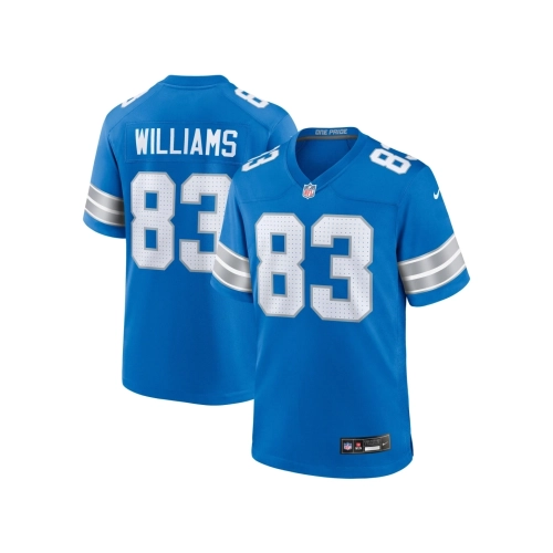 Mens Detroit Lions Isaiah Williams Blue Game Jersey