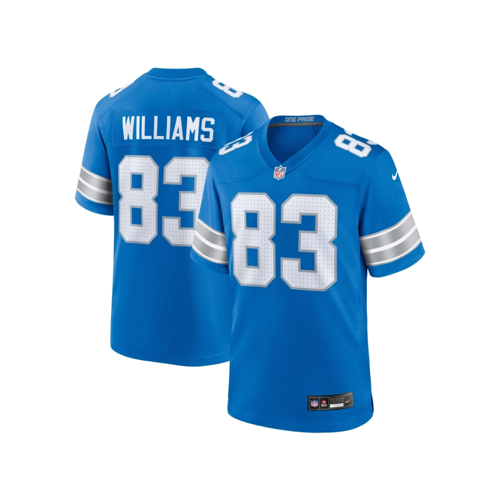 Mens Detroit Lions Isaiah Williams Blue Game Jersey