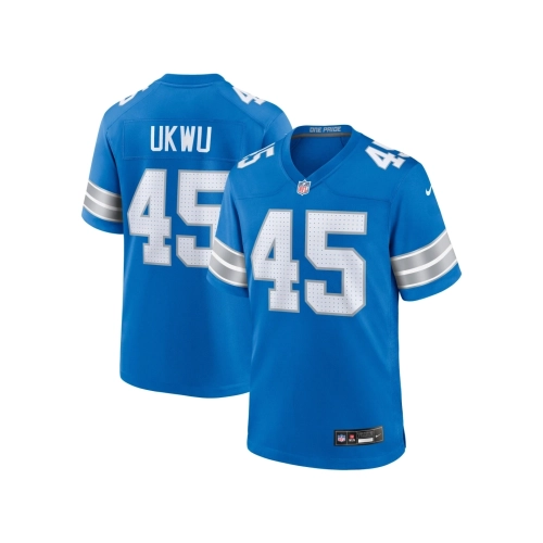 Mens Detroit Lions Isaac Ukwu Blue Game Jersey