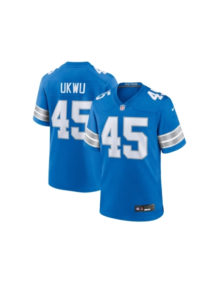 Mens Detroit Lions Isaac Ukwu Blue Game Jersey
