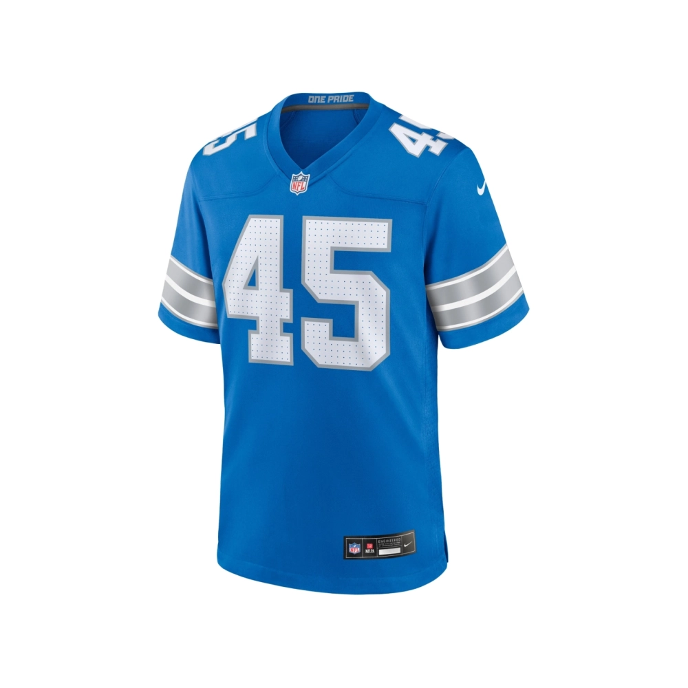 Mens Detroit Lions Isaac Ukwu Blue Game Jersey