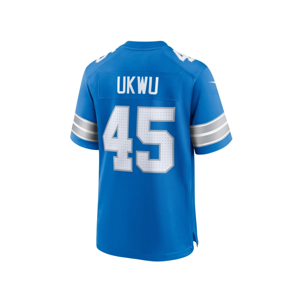 Mens Detroit Lions Isaac Ukwu Blue Game Jersey
