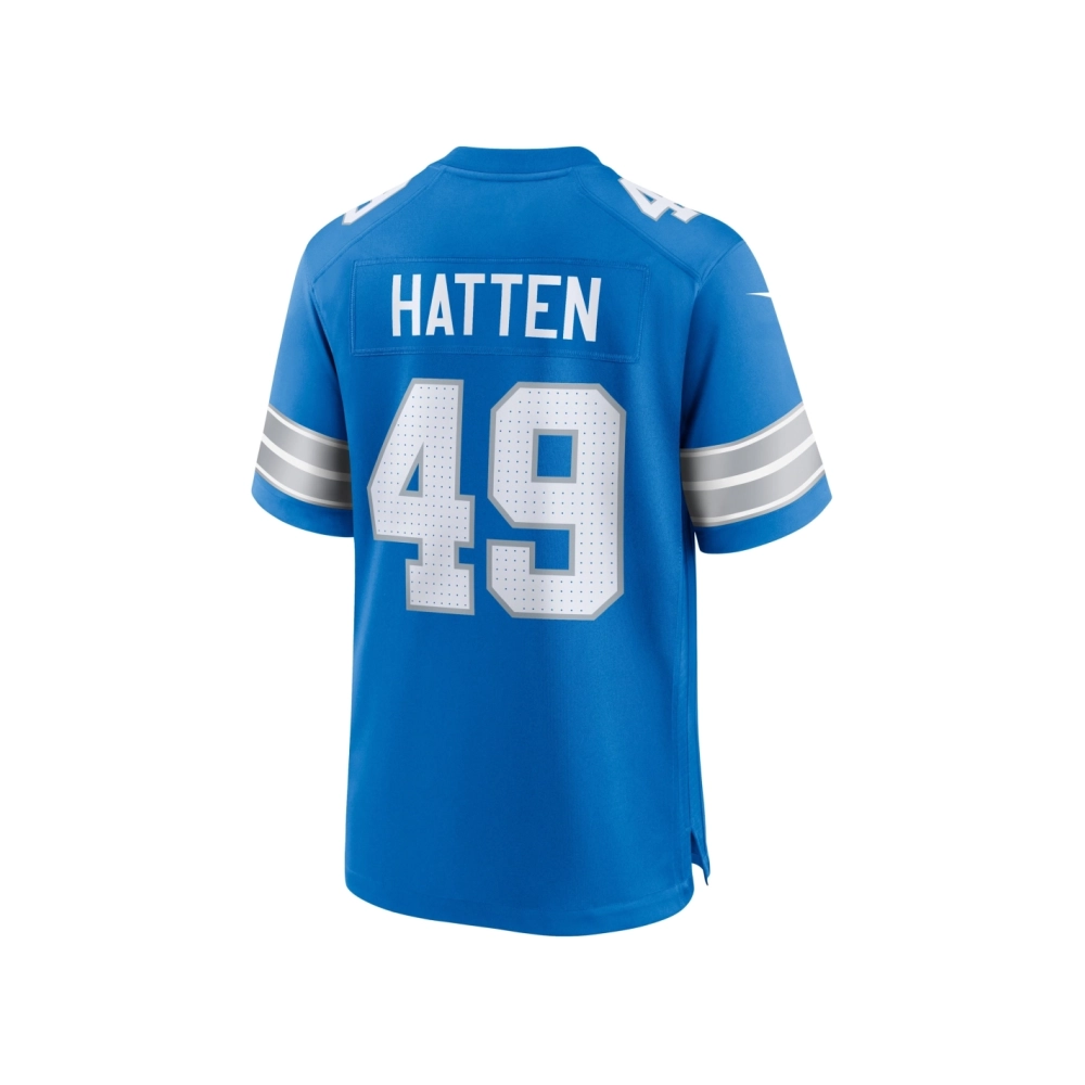 Mens Detroit Lions Hogan Hatten Blue Game Jersey