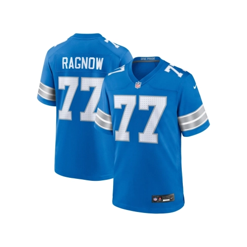 Mens Detroit Lions Frank Ragnow Blue Team Game Jersey