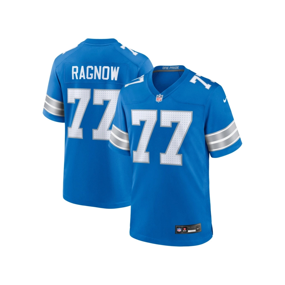 Mens Detroit Lions Frank Ragnow Blue Team Game Jersey