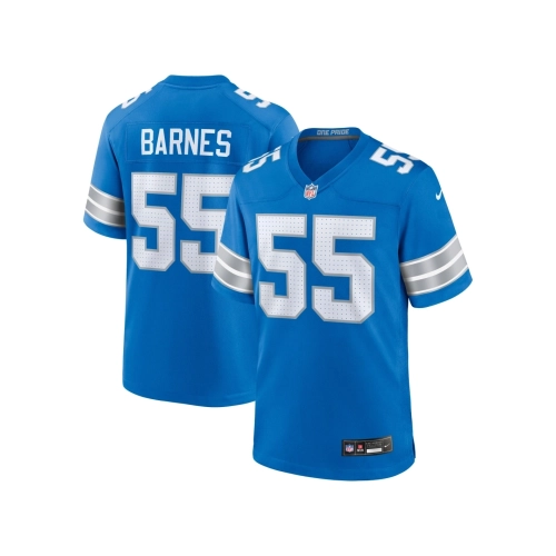 Mens Detroit Lions Derrick Barnes Blue Team Game Jersey