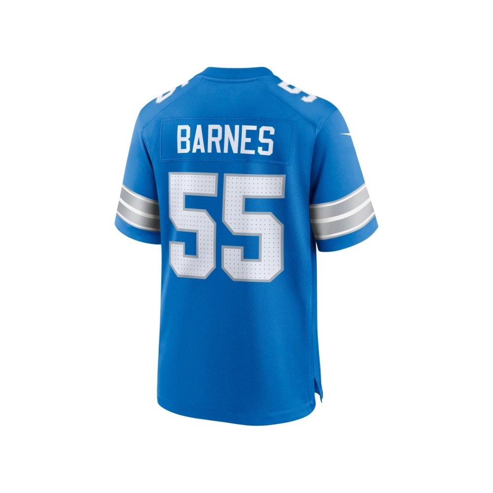 Mens Detroit Lions Derrick Barnes Blue Team Game Jersey