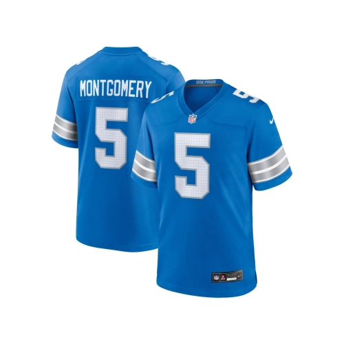 Mens Detroit Lions David Montgomery Blue Game Jersey