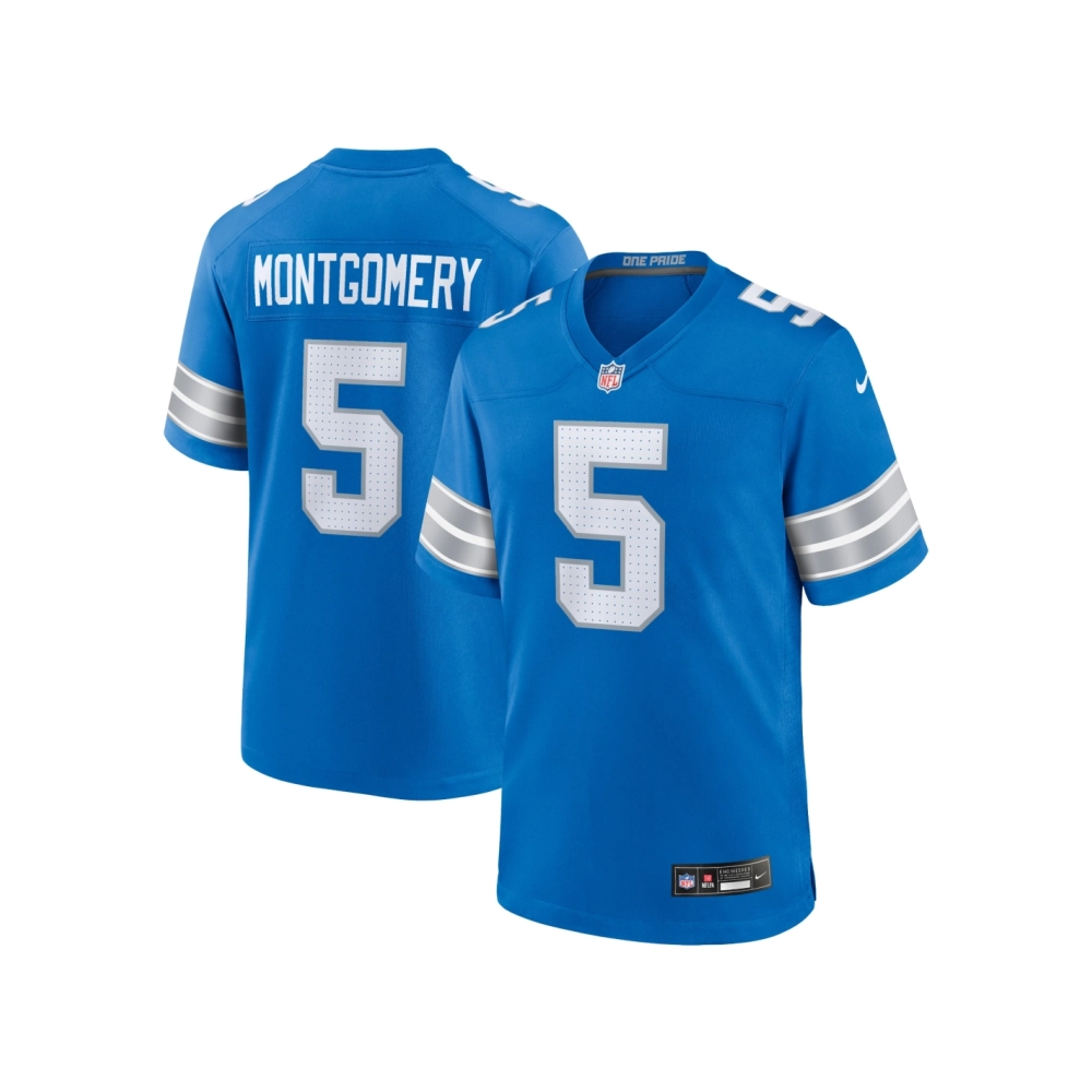 Mens Detroit Lions David Montgomery Blue Game Jersey