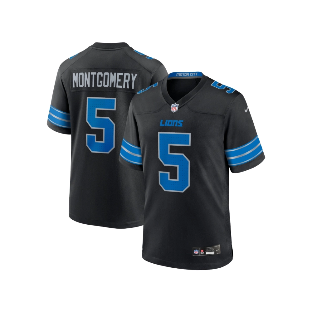 Mens Detroit Lions David Montgomery Black 2nd Alternate Game Jersey