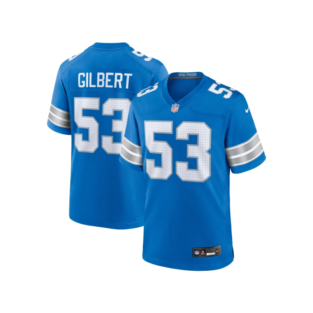 Mens Detroit Lions DaRon Gilbert Blue Game Jersey