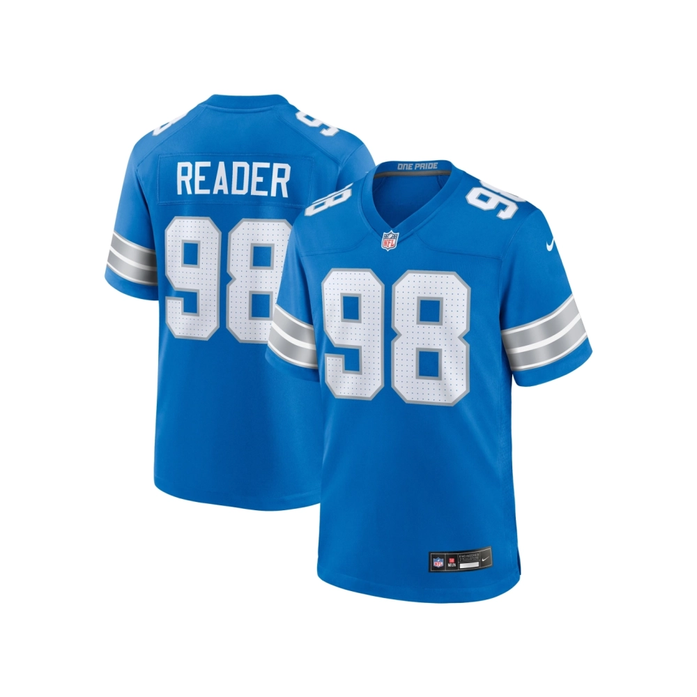 Mens Detroit Lions D.J. Reader Blue Team Game Jersey