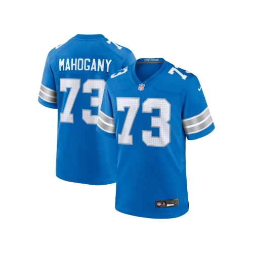 Mens Detroit Lions Christian Mahogany Blue Team Game Jersey