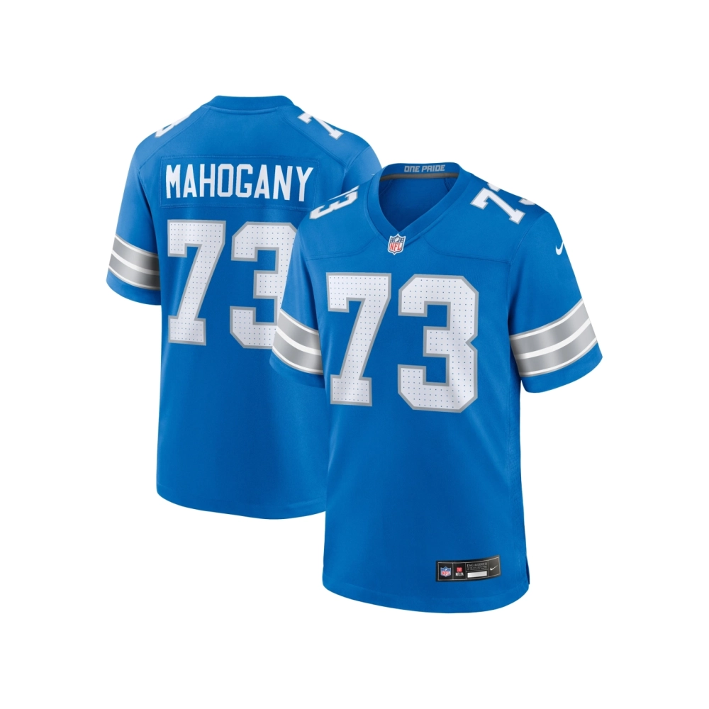 Mens Detroit Lions Christian Mahogany Blue Team Game Jersey