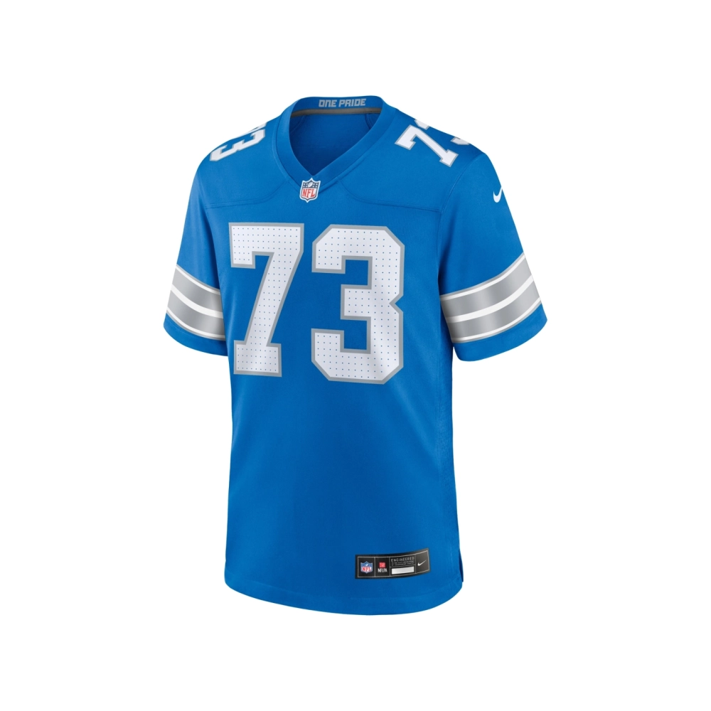 Mens Detroit Lions Christian Mahogany Blue Team Game Jersey