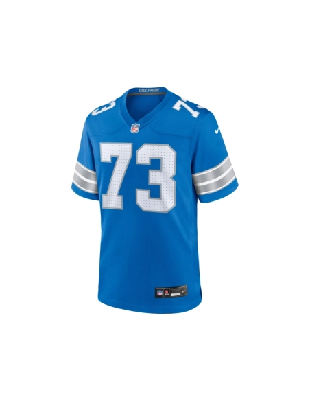 Mens Detroit Lions Christian Mahogany Blue Team Game Jersey
