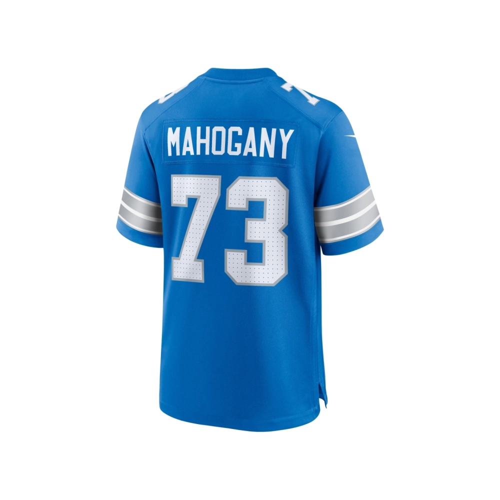 Mens Detroit Lions Christian Mahogany Blue Team Game Jersey