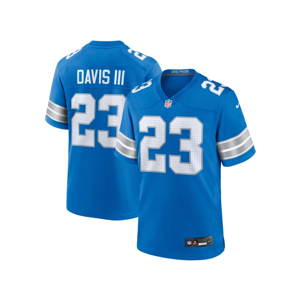 Mens Detroit Lions Carlton Davis III Blue Game Jersey